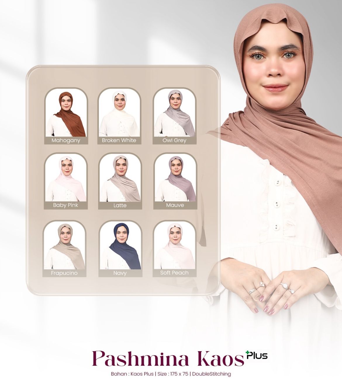 Hijab Pashmina Kaos Plus